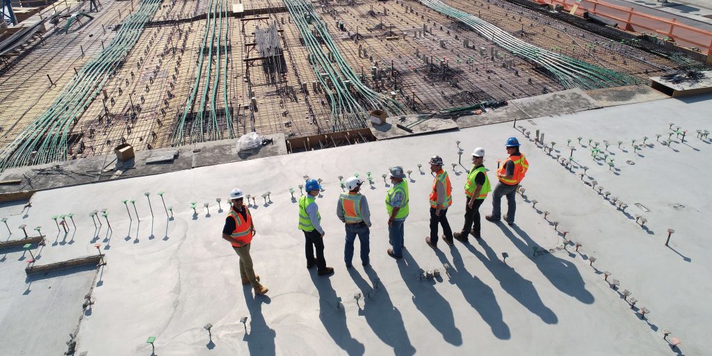 workers on construction site