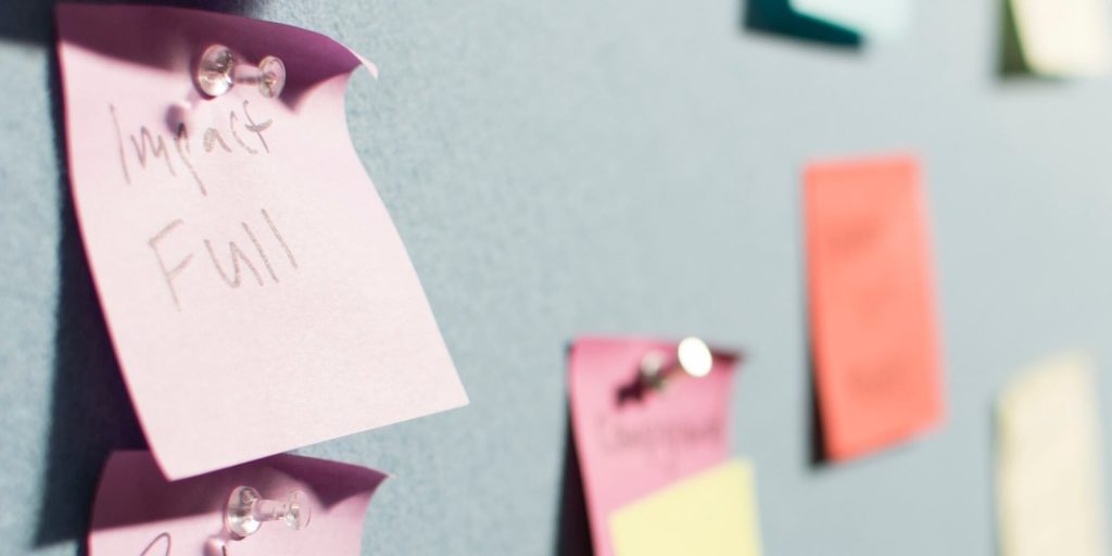 sticky notes on a wall